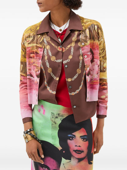 Versace IT Printed silk cardigan MULTICOLOR