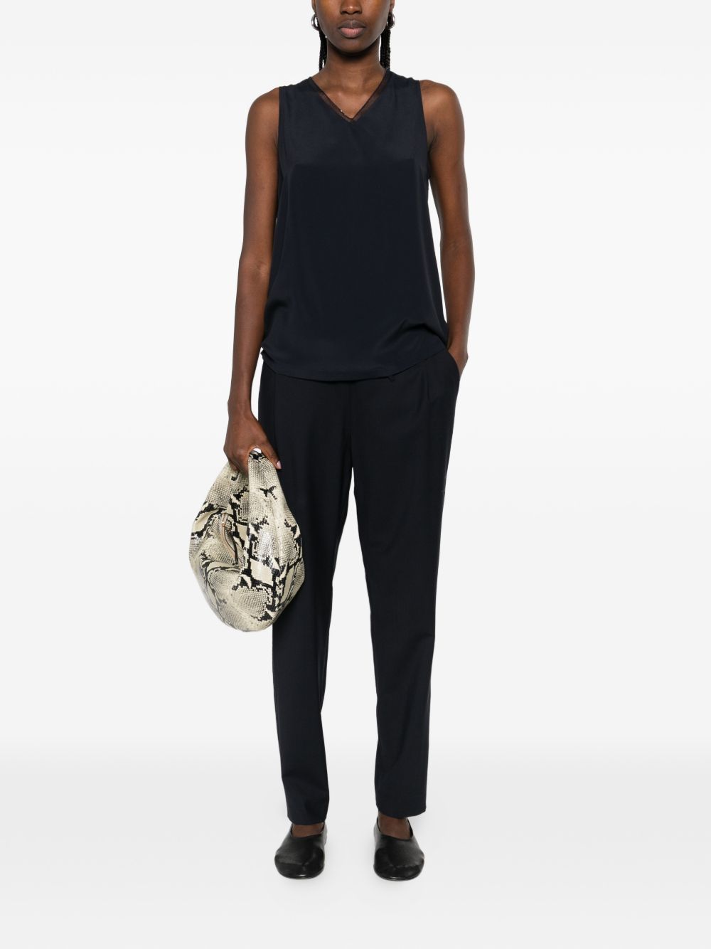 Fabiana Filippi Wool drawstring trousers NAVY