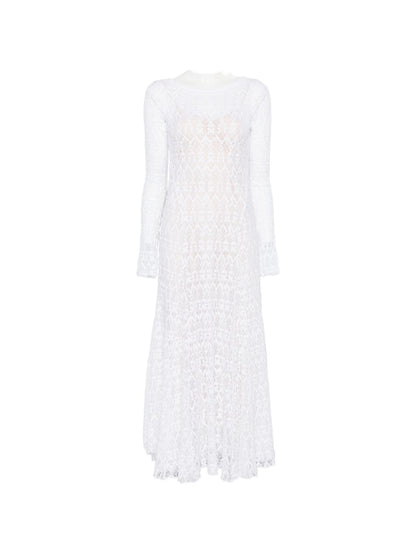 Forte Forte V-back Lace long dress WHITE