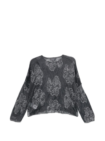 Emporio Armani Embroidered crewneck sweater NAVY