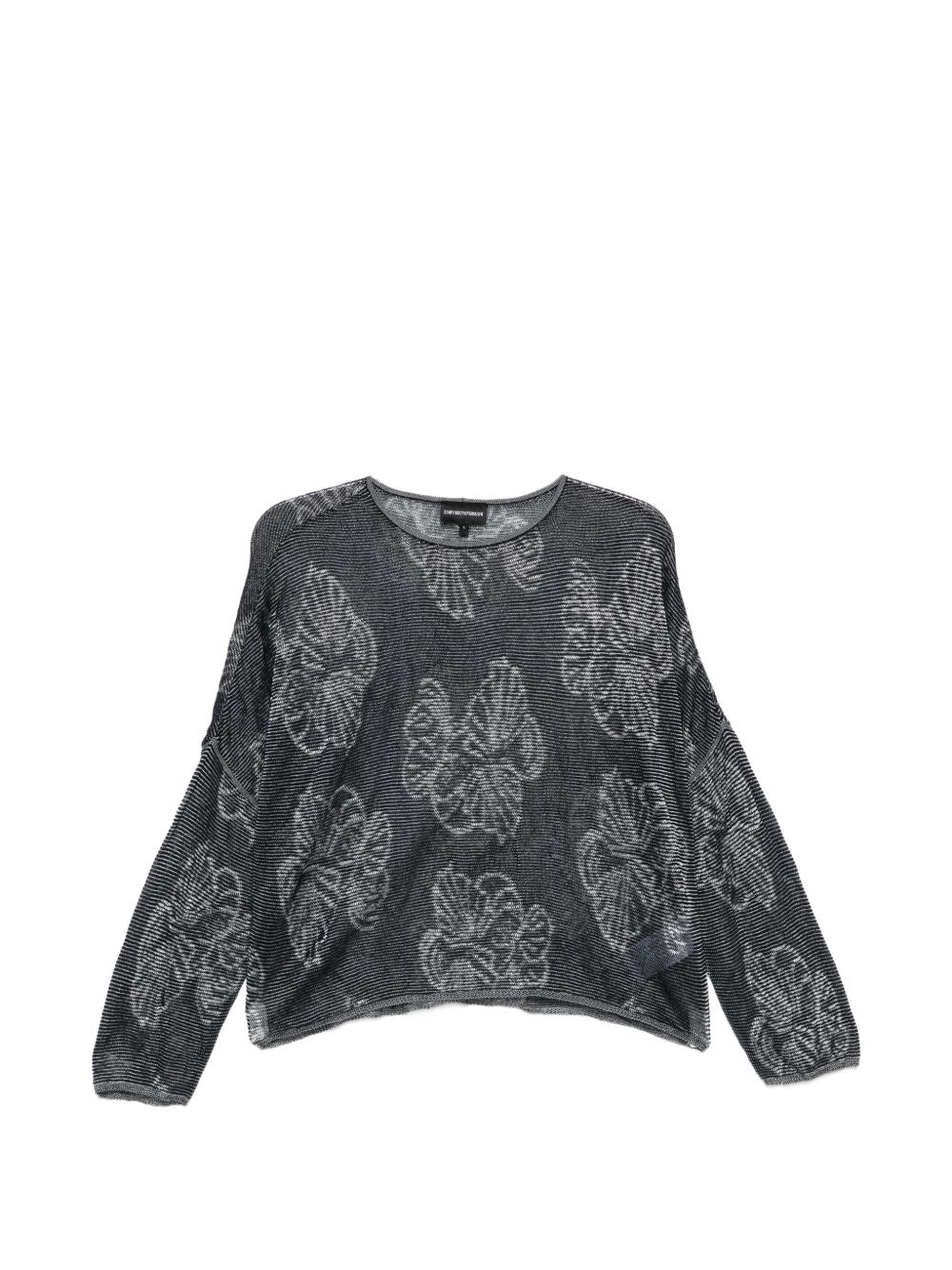 Emporio Armani Embroidered crewneck sweater NAVY