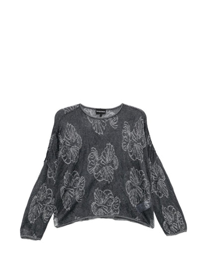 Emporio Armani Embroidered crewneck sweater NAVY