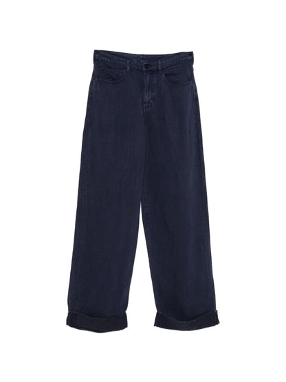 Emporio Armani Linen blend trousers NAVY