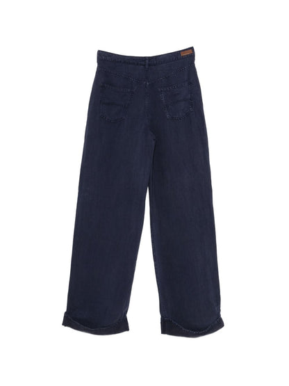 Emporio Armani Linen blend trousers NAVY