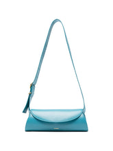 Jil Sander Cannolo small leather shoulder bag LIGHT BLUE