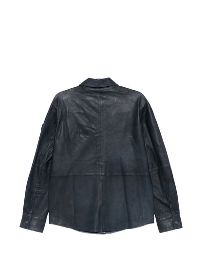 Peuterey Todd leather jacket NAVY