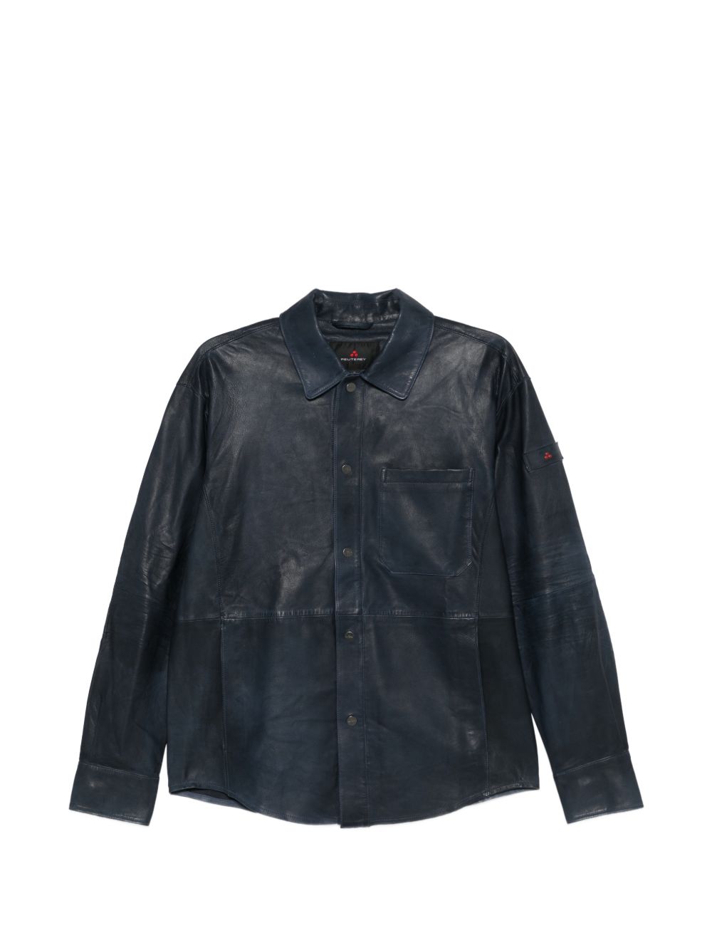 Peuterey Todd leather jacket NAVY