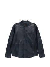 Peuterey Todd leather jacket NAVY