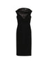 Solace London V-neck zip fastening Monica midi dress BLACK