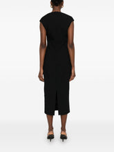 Solace London V-neck zip fastening Monica midi dress BLACK