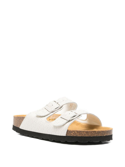 Woolrich Two Bands leather sandals WHITE