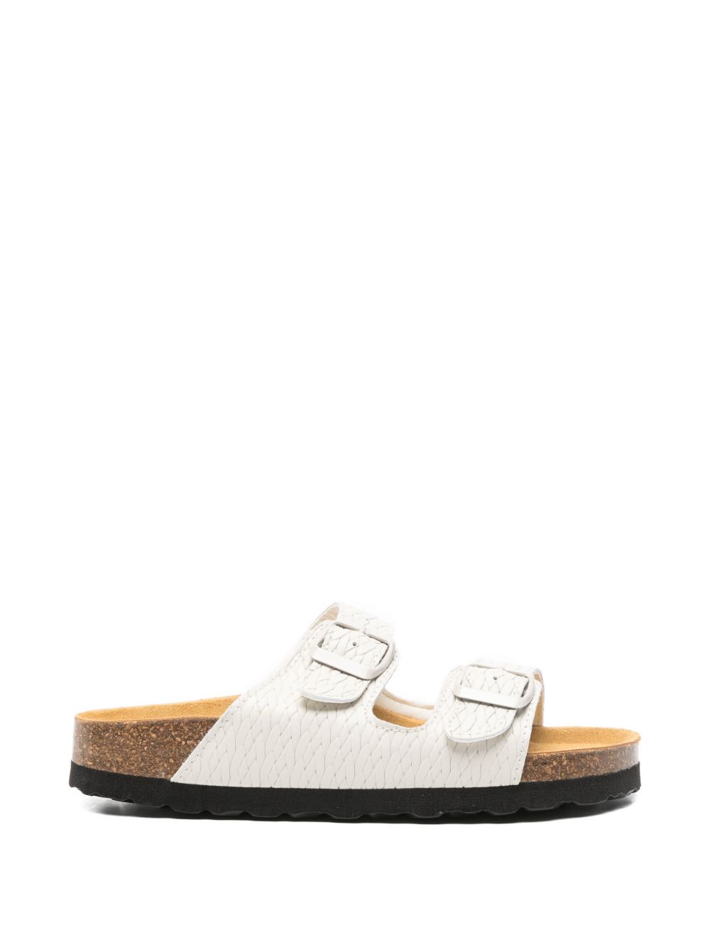 Woolrich Two Bands leather sandals WHITE