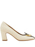 Ferragamo Gancini block heel pump BROWN