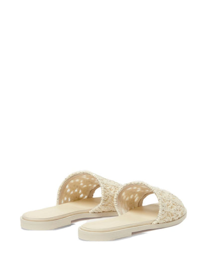 Fabiana Filippi Knitted flate sandals WHITE