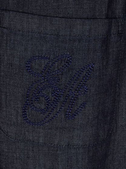 Emporio Armani Denim cotton trousers NAVY