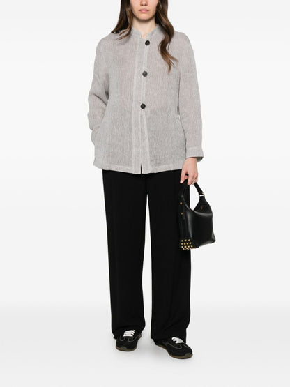 Emporio Armani Linen buttoned jacket Gray