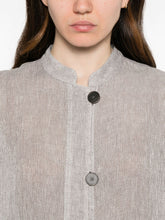 Emporio Armani Linen buttoned jacket Gray