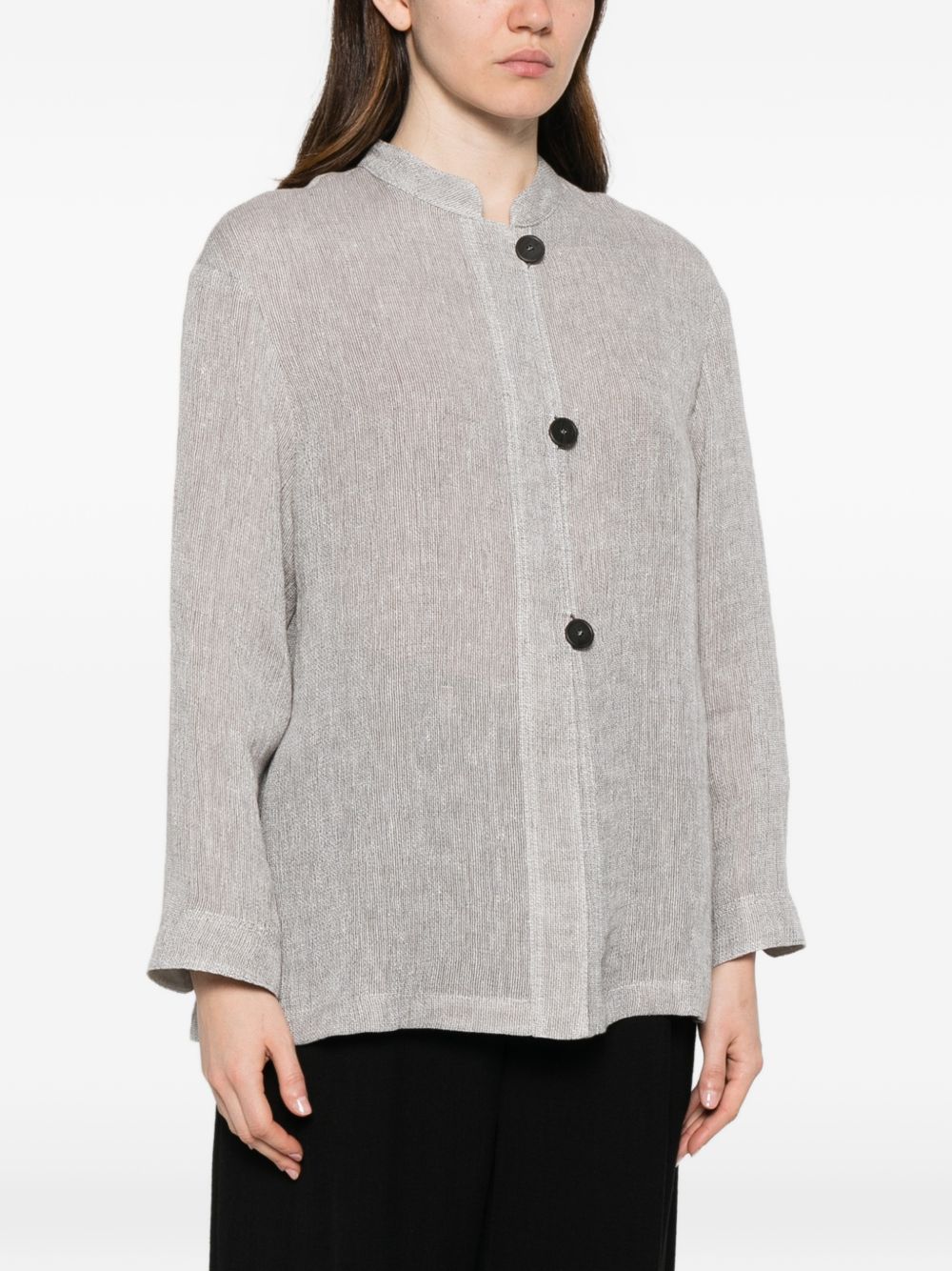 Emporio Armani Linen buttoned jacket Gray