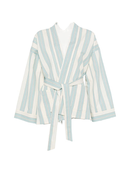 Forte Forte Striped kimono jacket LIGHT BLUE