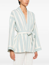 Forte Forte Striped kimono jacket LIGHT BLUE