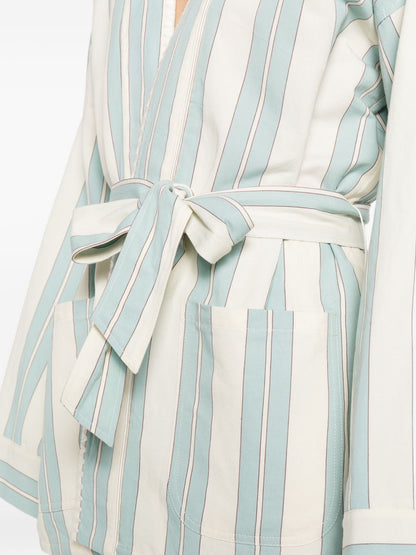 Forte Forte Striped kimono jacket LIGHT BLUE