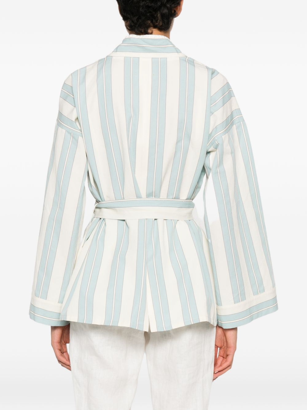 Forte Forte Striped kimono jacket LIGHT BLUE