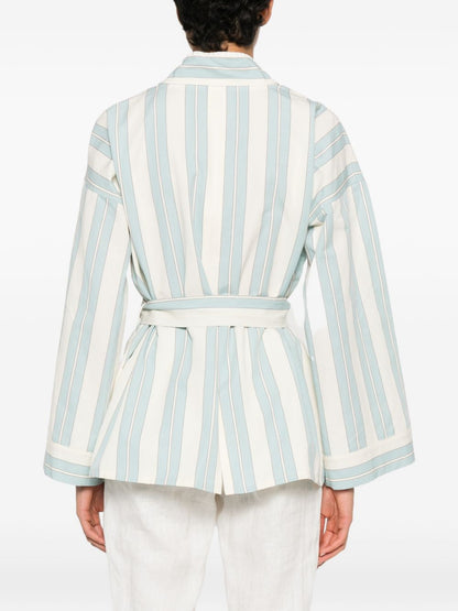 Forte Forte Striped kimono jacket LIGHT BLUE