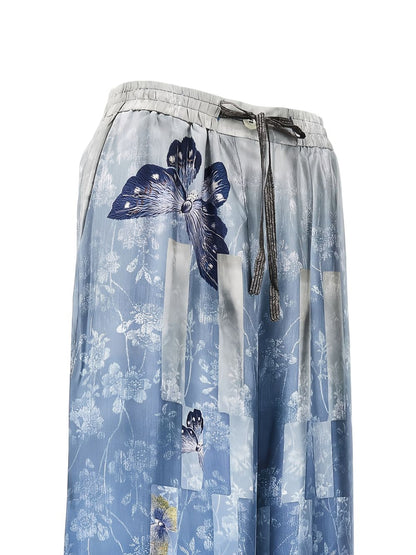 Pierre Louis Mascia Printed silk trousers LIGHT BLUE