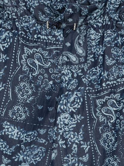 Emporio Armani Printed cotton trousers NAVY