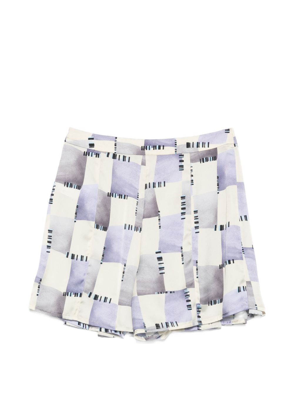 Emporio Armani Abstract Print Pleated Shorts MULTICOLOR