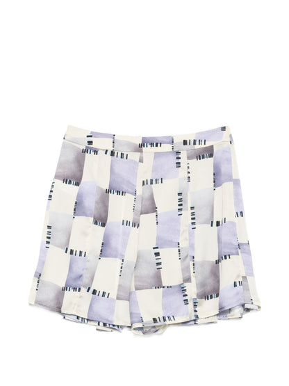 Emporio Armani Abstract Print Pleated Shorts MULTICOLOR