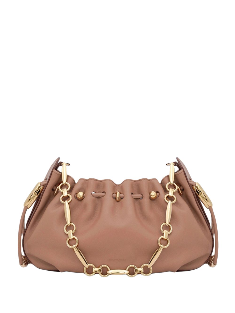 Zimmermann Ruched Chain Shoulder Bag BROWN
