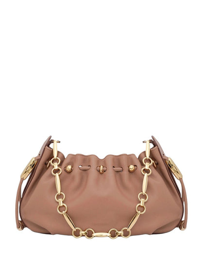 Zimmermann Ruched Chain Shoulder Bag BROWN