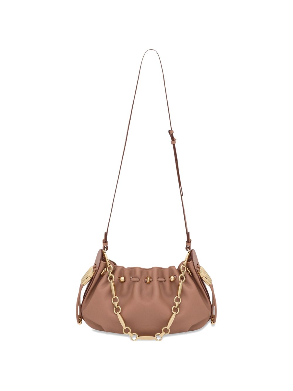 Zimmermann Ruched Chain Shoulder Bag BROWN