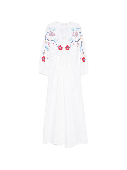 Forte Forte Embroidered cotton dress WHITE