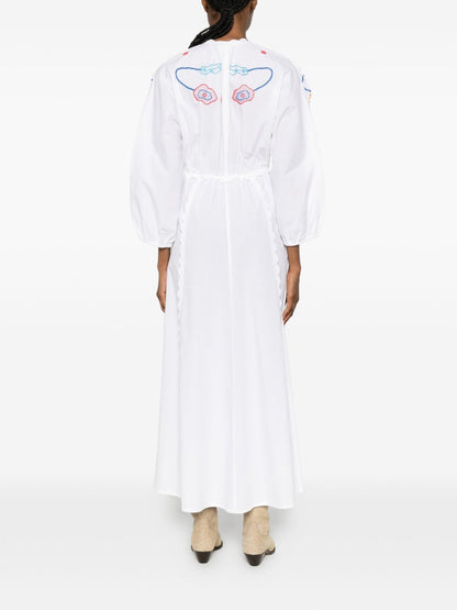 Forte Forte Embroidered cotton dress WHITE