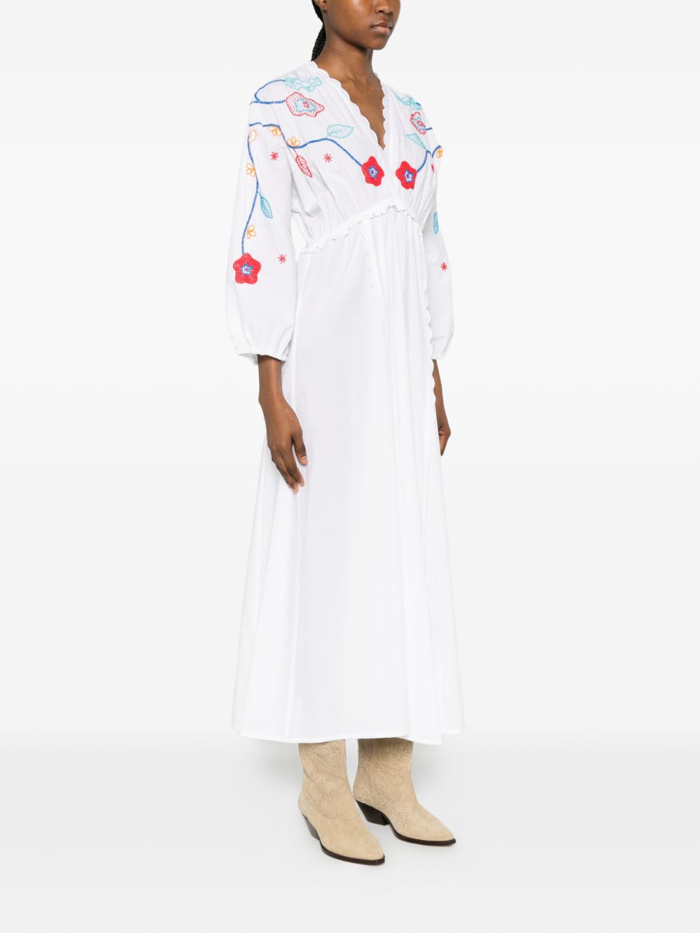 Forte Forte Embroidered cotton dress WHITE