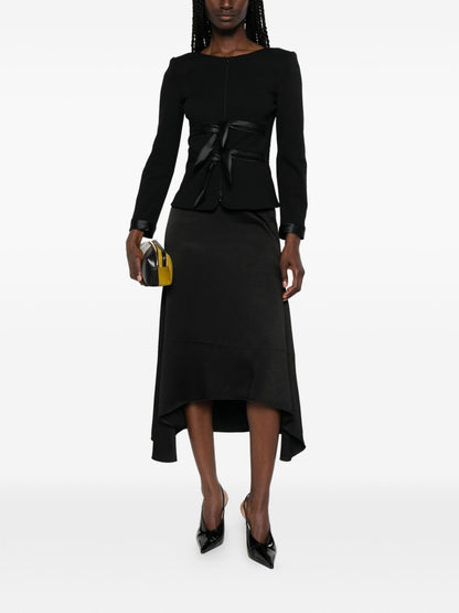 Emporio Armani Collarless Zip-Front Jacket BLACK