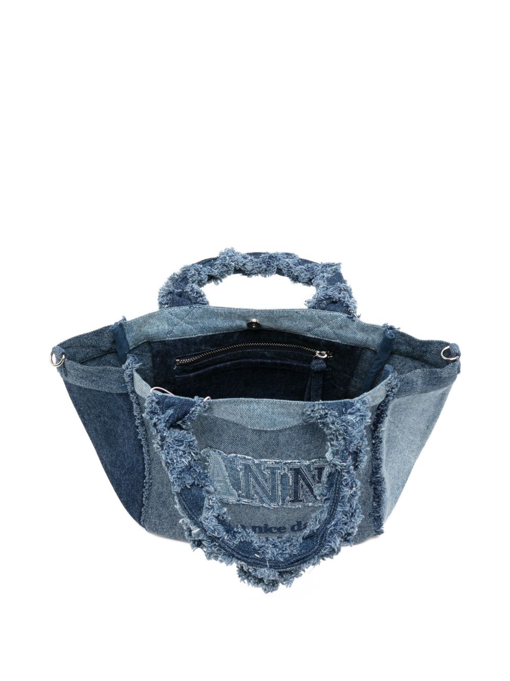 Ganni Denim small tote bag NAVY