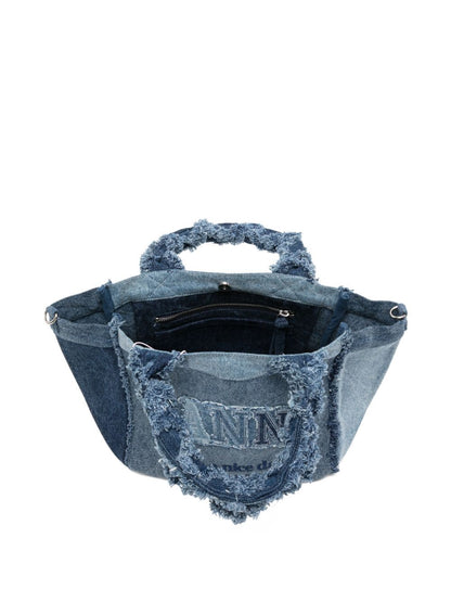 Ganni Denim small tote bag NAVY