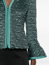 Emporio Armani Wave Pattern Zip-Front Jacket BLACK