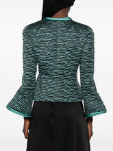 Emporio Armani Wave Pattern Zip-Front Jacket BLACK
