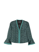 Emporio Armani Wave Pattern Zip-Front Jacket BLACK