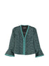Emporio Armani Wave Pattern Zip-Front Jacket BLACK