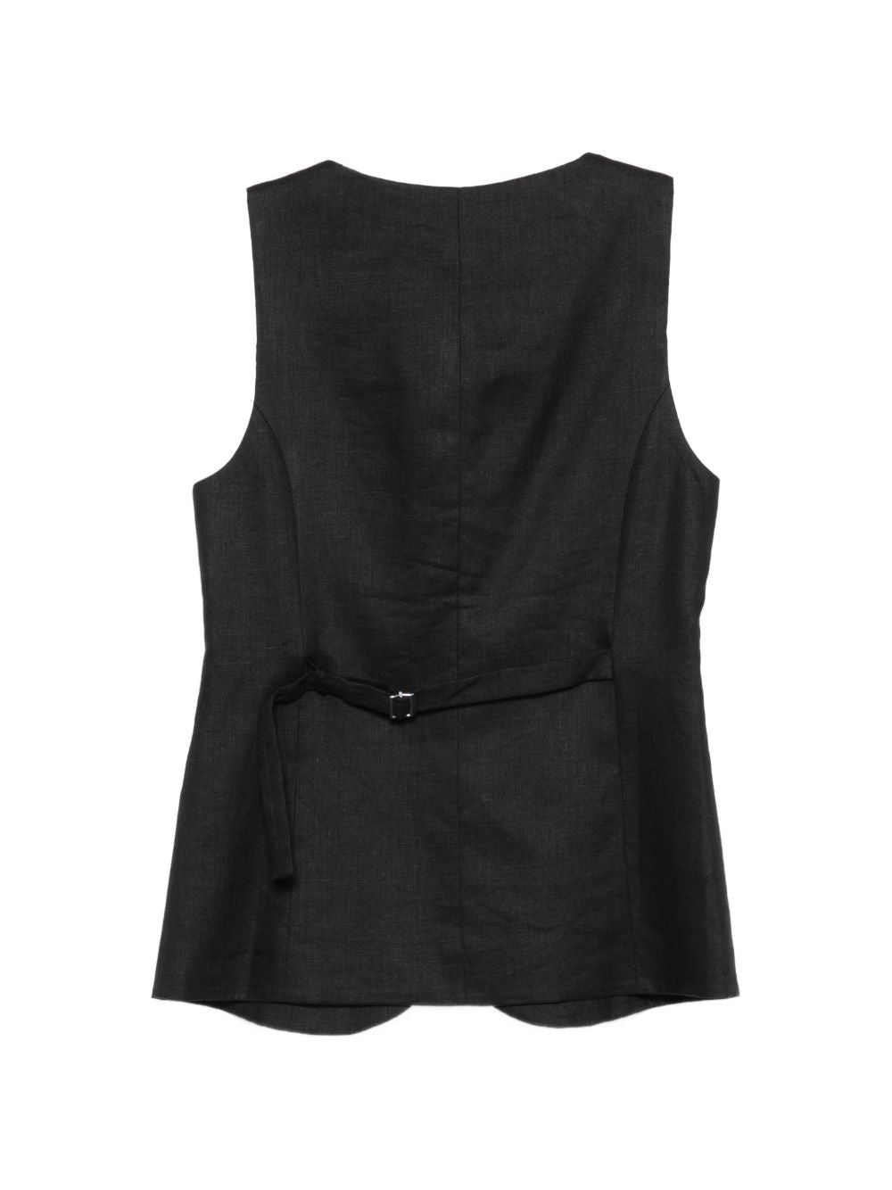 Semicouture Glenna linen vest BLACK