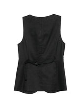 Semicouture Glenna linen vest BLACK