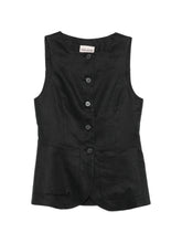 Semicouture Glenna linen vest BLACK