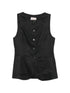Semicouture Glenna linen vest BLACK