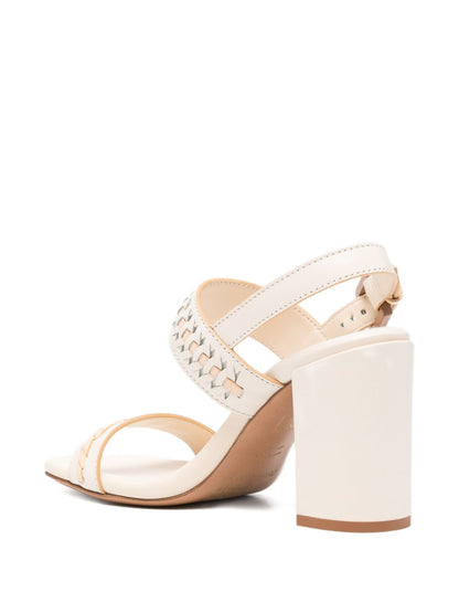 Zimmermann Alchemy leather heel sandals WHITE