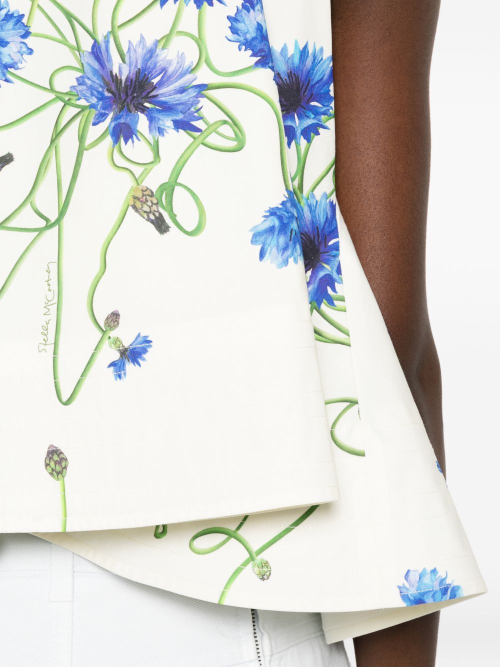 Stella McCartney Embroidered cotton top WHITE